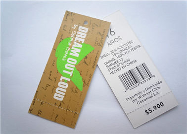 Durable Clothing Label Tags Logo Printing Cardboard Hang Tags